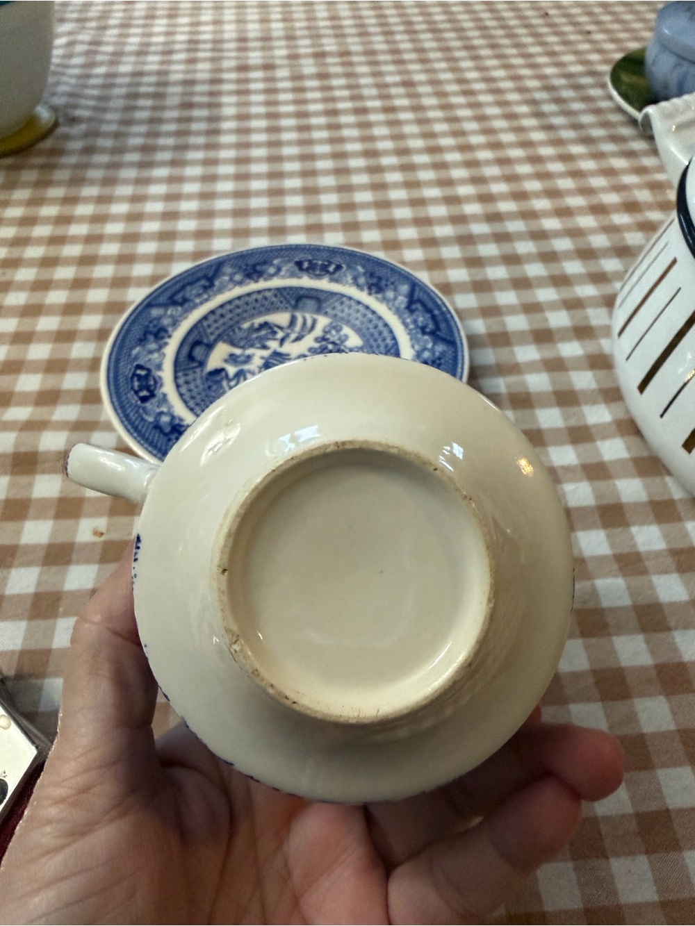 Blue Willow Porcelain Teacup & Saucer - Blue Pattern - Picture 5 of 10